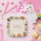 Modernes Herbstfest Freundliches Abendessen Pappteller (Party)