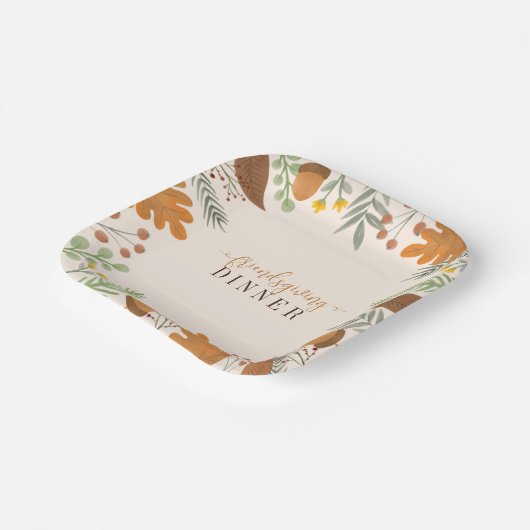 Modernes Herbstfest Freundliches Abendessen Pappteller (Gewinkelt)