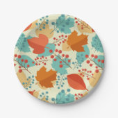 Modernes Herbstlaub Muster | ERNTEDANK Pappteller (Vorderseite)