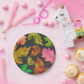 Modernes Herbstlaub Muster | ERNTEDANK Pappteller (Party)