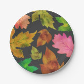 Modernes Herbstlaub Muster | ERNTEDANK Pappteller (Vorderseite)