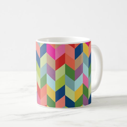 Modernes Herringbone-Muster Kaffeetasse (VorderseiteRechts)
