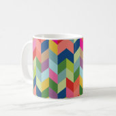 Modernes Herringbone-Muster Kaffeetasse (Vorderseite Links)