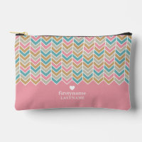 Modernes Herringbone-Muster - Rosa Blau Gold