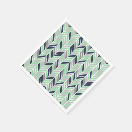 Modernes Herringbone-Zickzack geometrisches Muster Serviette (Ecke)