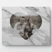 Modernes Herz aus schwarz-grauem Marmor Fotoplatte (Vorderseite)