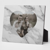 Modernes Herz aus schwarz-grauem Marmor Fotoplatte (Seite)