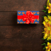 Modernes Herz-Blau-Muster Geschenkpapier