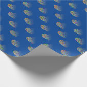 Modernes Herz-Blau-Verpackungspapier Geschenkpapier (Ecke)