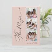 Modernes Herz-Brautparty Foto Vielen Dank Karte (Stehend Vorderseite)