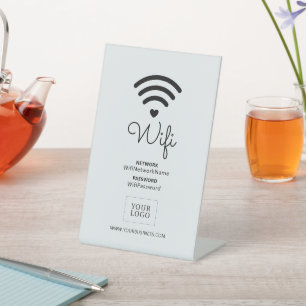 Modernes Herz Business Wifi Kennwort Begrüßungszei Sockelschild