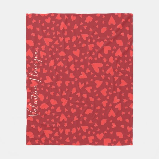 Modernes Herz Confetti Personalisiert Fleecedecke (Vorderseite)