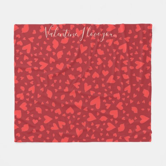 Modernes Herz Confetti Personalisiert Fleecedecke (Vorderseite (Horizontal))