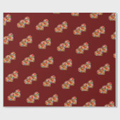 Modernes Herz dunkelrot Geschenkpapier (Flach)