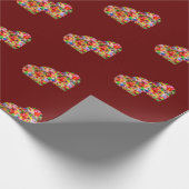 Modernes Herz dunkelrot Geschenkpapier (Ecke)