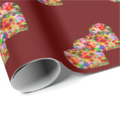 Modernes Herz dunkelrot Geschenkpapier (Rolleneckpunkt)