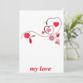 modernes Herz, Feiertagskarte (Stehend Vorderseite)