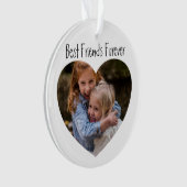 Modernes Herz Foto Bestie Weihnachtsbaum Ornament (Vorderseite)