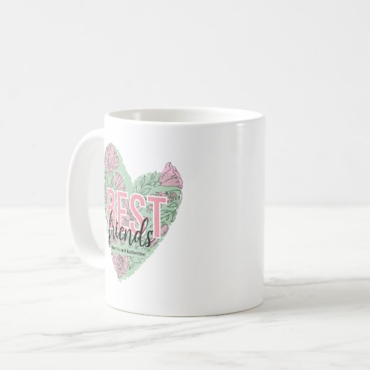 Modernes Herz für Flora Kaffeetasse (Vorderseite Links)
