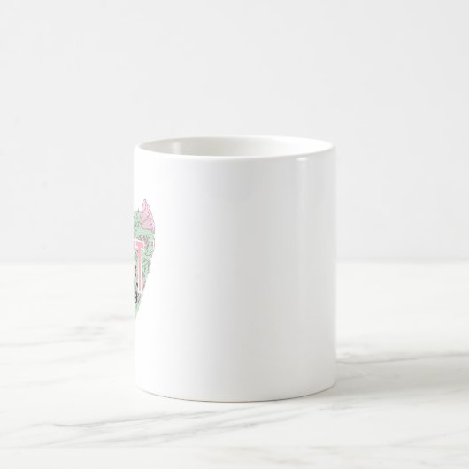 Modernes Herz für Flora Kaffeetasse (Mittel)