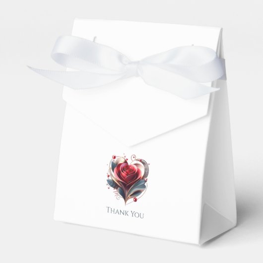 Modernes Herz gestalterische Rose Hochzeit Vielen  Geschenkschachtel (Vorderseite)