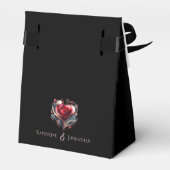 Modernes Herz gestalterische Rose Hochzeit Vielen  Geschenkschachtel (Rückseite)