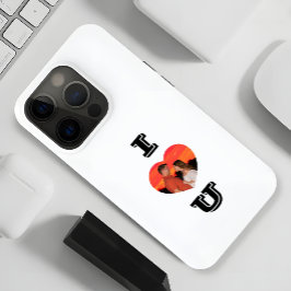 Modernes herz gestaltetes Foto I Liebe U Case-Mate iPhone Hülle