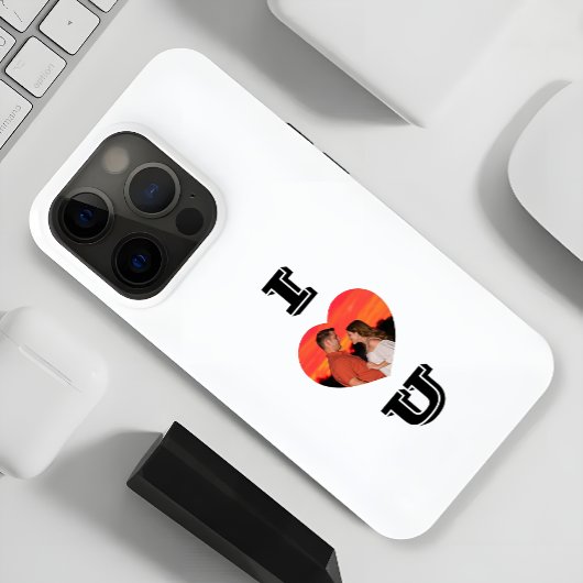 Modernes herz gestaltetes Foto I Liebe U Case-Mate iPhone Hülle