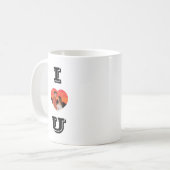 Modernes herz gestaltetes Foto I Liebe U Kaffeetasse (Vorderseite Links)