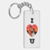 Modernes herz gestaltetes Foto I Liebe U Schlüsselanhänger (Vorderseite links)