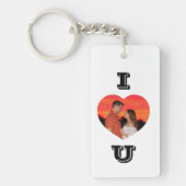 Modernes herz gestaltetes Foto I Liebe U Schlüsselanhänger (Vorderseite)