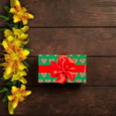 Modernes Herz-Grün Geschenkpapier