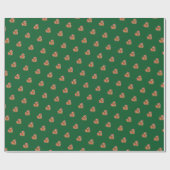 Modernes Herz-Grün-Verpackungspapier Geschenkpapier (Flach)