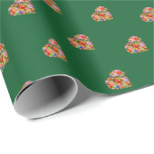 Modernes Herz-Grün-Verpackungspapier Geschenkpapier (Rolleneckpunkt)