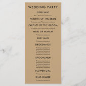 Modernes Herz-Hochzeitsprogramm für Zeremonie Programm (Rückseite)