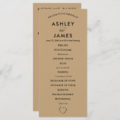 Modernes Herz-Hochzeitsprogramm für Zeremonie Programm (Vorne/Hinten)