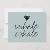 Modernes Herz minimaler staubblauer Zitat Karte (Vorderseite)