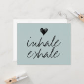 Modernes Herz minimaler staubblauer Zitat Karte (Vorderseite/Rückseite Beispiel)