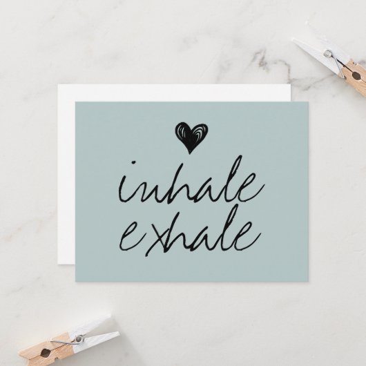 Modernes Herz minimaler staubblauer Zitat Karte (Vorderseite/Rückseite Beispiel)