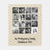 Modernes Herz-Muster 16 B u. w-Familien-Foto Fleecedecke (Vorderseite)