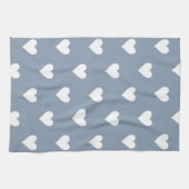 Modernes Herz Muster Dusty Blue Geschirrtuch (Horizontal)