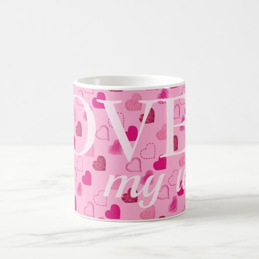 Modernes Herz-Muster Kaffeetasse (Mittel)