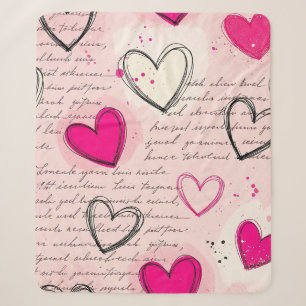 Modernes Herz Muster mit Schrift Hintergrund (18) Sherpadecke