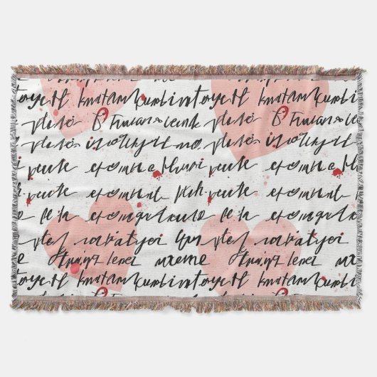Modernes Herz Muster mit Schrift Hintergrund (19) Decke (Vorderseite)