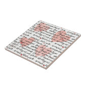Modernes Herz-Muster mit Schrift-Hintergrund (19) Fliese (Seite)