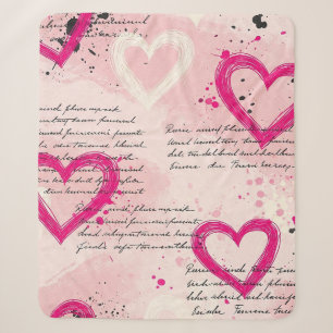 Modernes Herz Muster mit Schrift Hintergrund (9) Sherpadecke