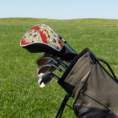 Modernes Herz Muster mit Skript-Hintergrund (10) Golf Headcover (In SItu)