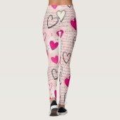 Modernes Herz Muster mit Skript-Hintergrund (11) Leggings (Rückseite)