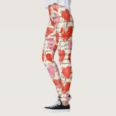 Modernes Herz Muster mit Skript-Hintergrund (12) Leggings (Links)
