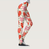 Modernes Herz Muster mit Skript-Hintergrund (12) Leggings (Rechts)